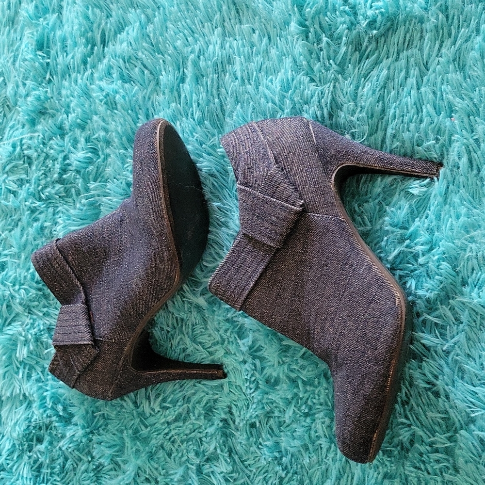 Denim Heeled Booties Size 8.5